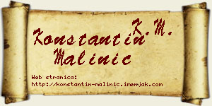 Konstantin Malinić vizit kartica